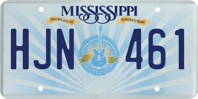 MS license plate HJN461