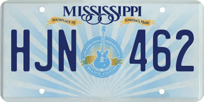 MS license plate HJN462