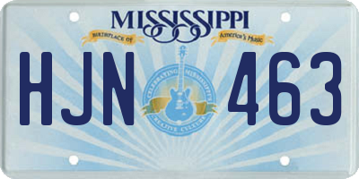 MS license plate HJN463