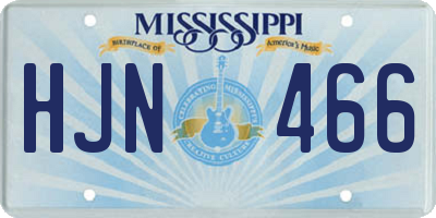 MS license plate HJN466