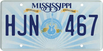 MS license plate HJN467