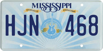MS license plate HJN468