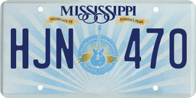 MS license plate HJN470