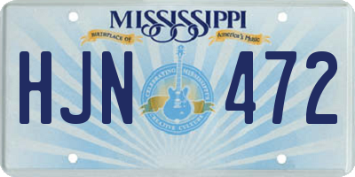 MS license plate HJN472
