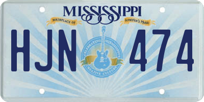 MS license plate HJN474