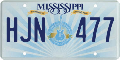 MS license plate HJN477