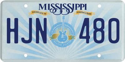 MS license plate HJN480