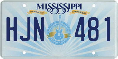 MS license plate HJN481