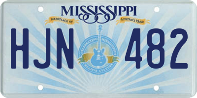 MS license plate HJN482