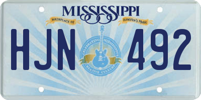 MS license plate HJN492