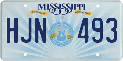 MS license plate HJN493