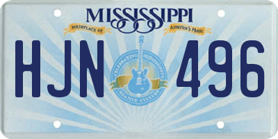 MS license plate HJN496