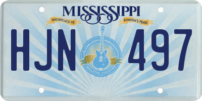 MS license plate HJN497