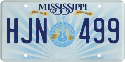 MS license plate HJN499