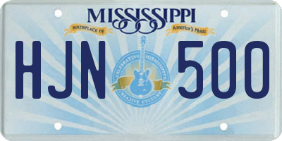 MS license plate HJN500