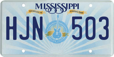 MS license plate HJN503