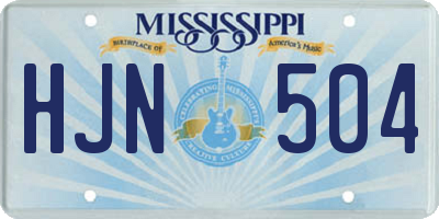 MS license plate HJN504