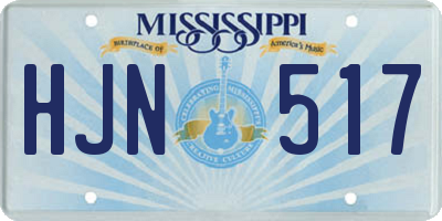 MS license plate HJN517