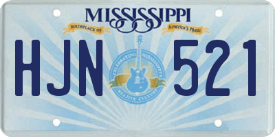 MS license plate HJN521