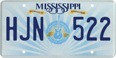 MS license plate HJN522