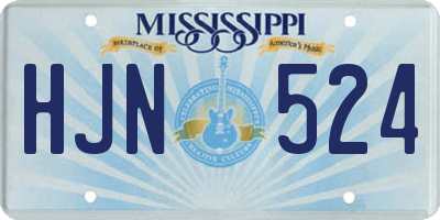MS license plate HJN524