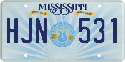 MS license plate HJN531