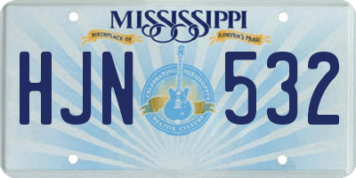 MS license plate HJN532