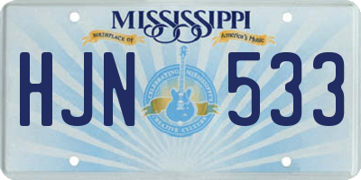MS license plate HJN533