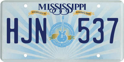 MS license plate HJN537
