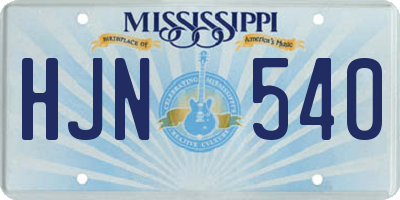 MS license plate HJN540