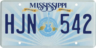 MS license plate HJN542