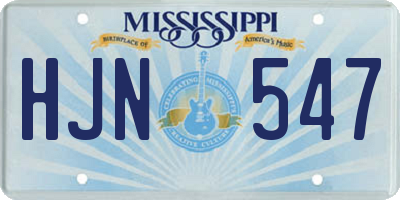 MS license plate HJN547