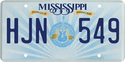 MS license plate HJN549