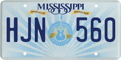 MS license plate HJN560