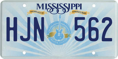 MS license plate HJN562