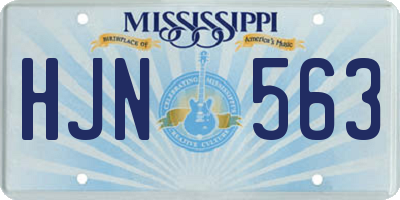 MS license plate HJN563