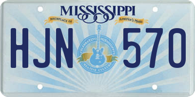 MS license plate HJN570
