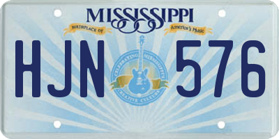 MS license plate HJN576