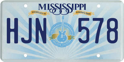 MS license plate HJN578
