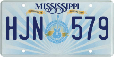 MS license plate HJN579