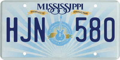 MS license plate HJN580