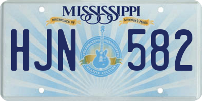 MS license plate HJN582