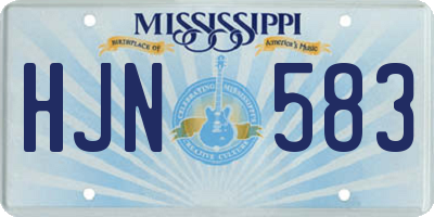 MS license plate HJN583