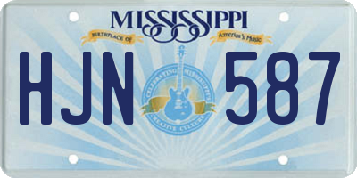 MS license plate HJN587