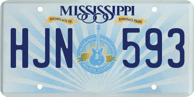 MS license plate HJN593