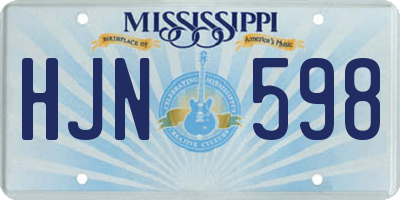 MS license plate HJN598