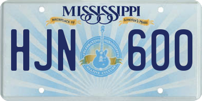 MS license plate HJN600