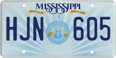 MS license plate HJN605