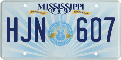 MS license plate HJN607
