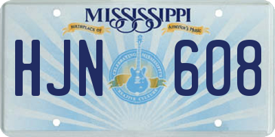 MS license plate HJN608